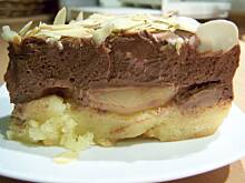 Fot. nutella, Ciasto lub tort z musem czekoladowym i gruszkami