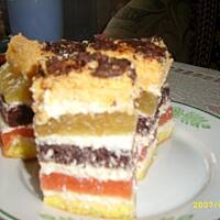 Jabłkowe ciasto z kolorową galaretką