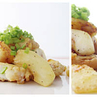 Dorsz z jabłkami z patelni