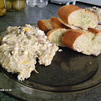 Jajecznica z serem i pieczarkami