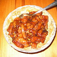 Ananasow piersi kurczaka z grzybami shitake