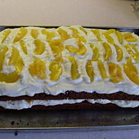 Ciasto z serem i brzoskwiniami