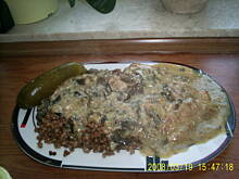 Fot. kasiul_a, Szynka w sosie śmietanowo opieńkowym kasiuli