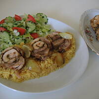 Rolada  drobiowa  na ryżu z curry