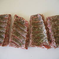 Żeberka  grillowo -  grzybowe