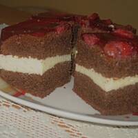 Ciasto z masą budyniową i galaretką