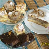 Ciasto wiosenne rabarbarowe z masą orzechową