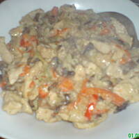 Gulasz z piersi kurczaka w sosie smietankowym