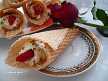 Fot. Mloda, Rożki waflowe z kremem