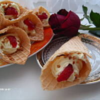 Rożki waflowe z kremem