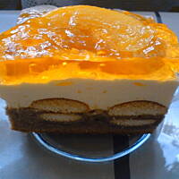 Ciasto brzoskwiniowe z biszkoptami