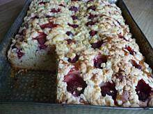 Fot. Mońcia, Ciasto drożdżowe z owocami i kruszonką