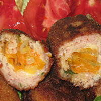 Sznycelki nadziewane warzywami