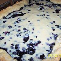 Ciasto jagodowe z polewą waniliową