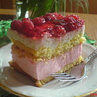 Ciasto galeretkowe z malinami