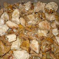 Indyk z kurkami w winie