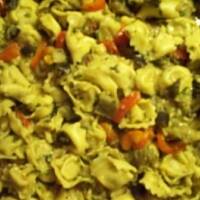 Tortellini z bakłażanem i czerwoną papryką