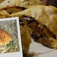 Rolada drożdżowa z grzybami