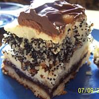 Ciasto z makiem kremem i biszkoptami