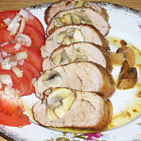 Polędwica wieprzowa z pieczarkami wg Różyczki