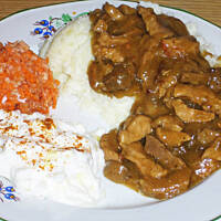 Wieprzowina z grzybami wg Różyczki