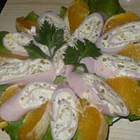 Roladki z szynki i  sera