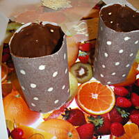 deser jajo śmietankowo-czekoladowo-brzoskwiniowy