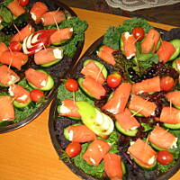 Roladki z łososia z kremem