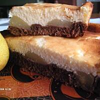 Placek serowy z gruszkami