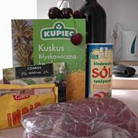 Wołowina z czereśniami i kuskusem