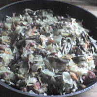 Pieczen z kiszona kapusta i grzybkami wg kuleczki