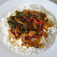 Ryz z papryka filetem i jogurtem