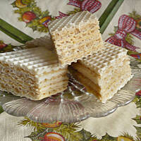 Błyskawiczne wafelki waniliowe - z chałwą