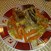 Maślany karp z warzywami