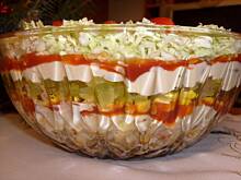 Fot. lelek, Kebabowa sałatka z piersi kurczaka warstwowa