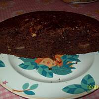 placek kakaowy z jabłkami