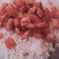 Kurczak po brazylijsku z ryżem i ananasem