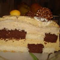 Tort cappuccino - wiśniowo - bananowy