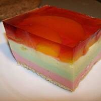 trójkolorowa tęcza - sernik na zimno