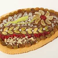  shortcrust tart baked at Easter with butterscotch