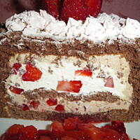 rolada czekoladowo-truskawkowa