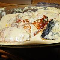 łosoś w sosie śmietankowym