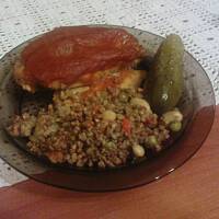 Pierś kurczaka w sosie ketchupowo musztardowym