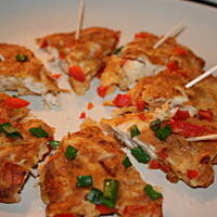 Szybka przekąska a la mini omlet z piersi i papryk