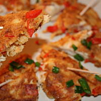 Szybka przekąska a la mini omlet z piersi i papryk