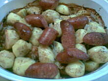 Fot. Alicja64, Ziemniaczki Zapiekane z Kurczakiem i Kielbasa