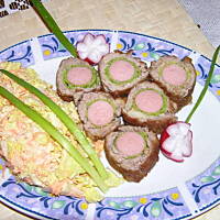 Roladki mielone z zielonym pierścionkiem