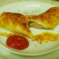 Naleśniki z parówkami i pieczarkami