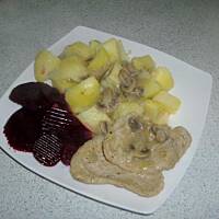 Bitki w sosie pieczarkowo-cebulowym