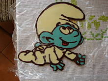 Fot. cezarek33, smerfny tort urodzinowy